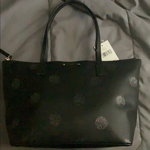 ❗️NWT❗️ Black Kate Spade ♠️ Tote Glitter Polka Dot